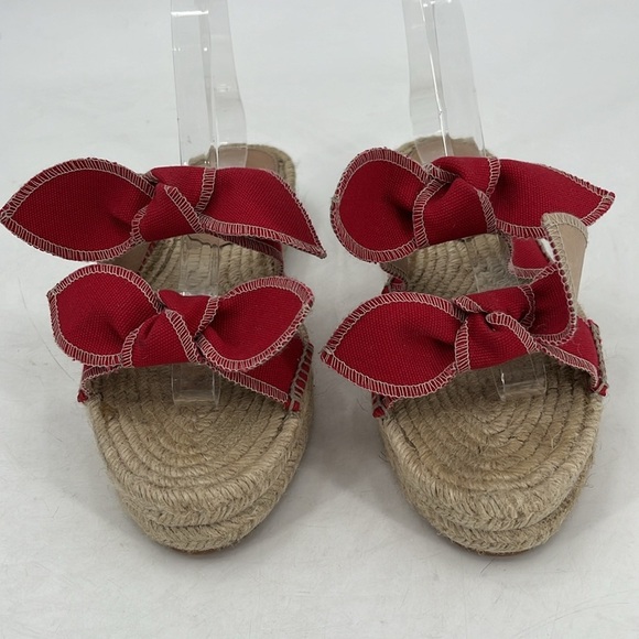 Loeffler Randall Daisy Two Bow Espadrille Sandal in Bright Red - Size 39 - Picture 3 of 9